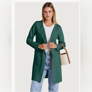 Anrabess Stylish Green Long Coat